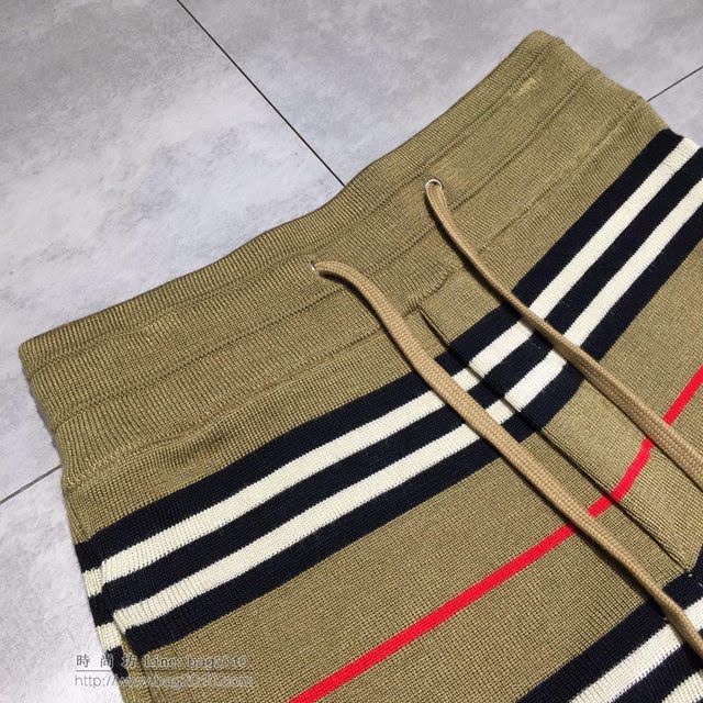 Burberry短褲 19春夏新款羊絨短褲 巴寶莉條紋褲  tzy1804